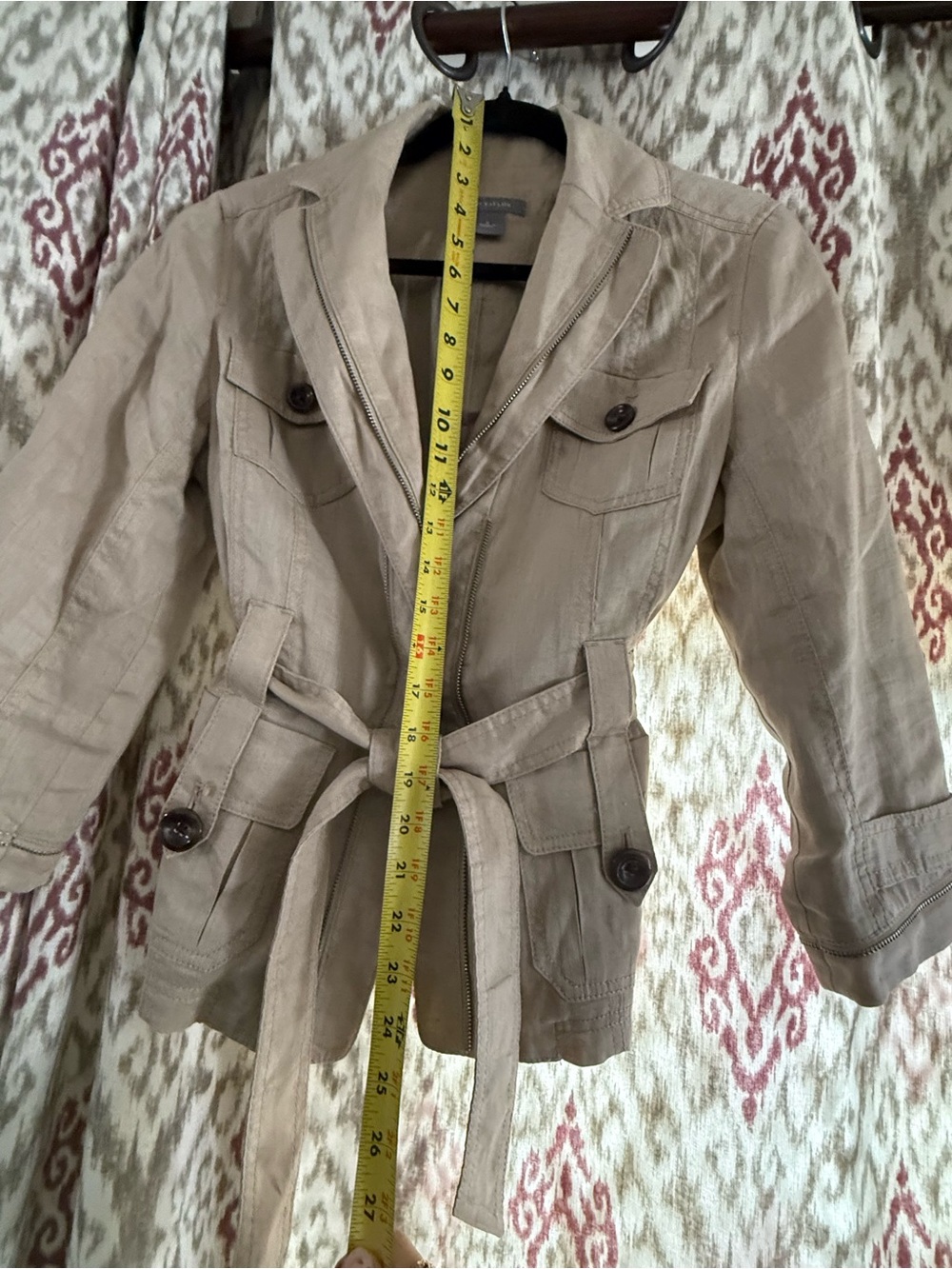 Ann Taylor Taupe Utility Safari Belted Jacket - Picture 13 of 14